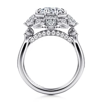 Gabriel & Co 8 Engagement Ring 14K White Gold Floral Nouveau ER15783R8W44JJ