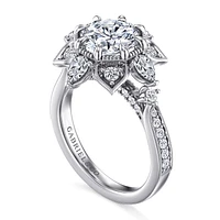 Gabriel & Co 8 Engagement Ring 14K White Gold Floral Nouveau ER15783R8W44JJ