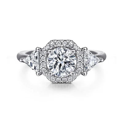 Gabriel & Co 6.5 Engagement Ring 14K White Gold Art Deco ER15792R4W44JJ