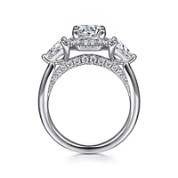 Gabriel & Co 6.5 Engagement Ring 14K White Gold Art Deco ER15792R4W44JJ
