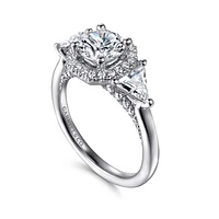 Gabriel & Co 6.5 Engagement Ring 14K White Gold Art Deco ER15792R4W44JJ
