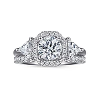 Gabriel & Co 6.5 Engagement Ring 14K White Gold Art Deco ER15792R4W44JJ
