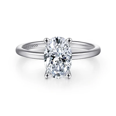 Gabriel & Co 9x6 Engagement Ring 14K White Gold Classic ER15960O6W4JJJ