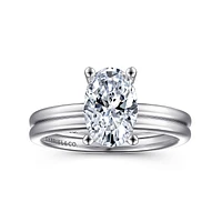 Gabriel & Co 9x6 Engagement Ring 14K White Gold Classic ER15960O6W4JJJ