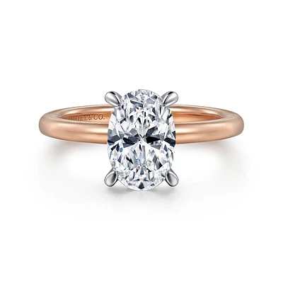 Gabriel & Co 9x6 Engagement Ring 14K Two-Tone Gold Classic ER15972O6T44JJ