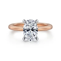 Gabriel & Co 9x6 Engagement Ring 14K Two-Tone Gold Classic ER15972O6T44JJ