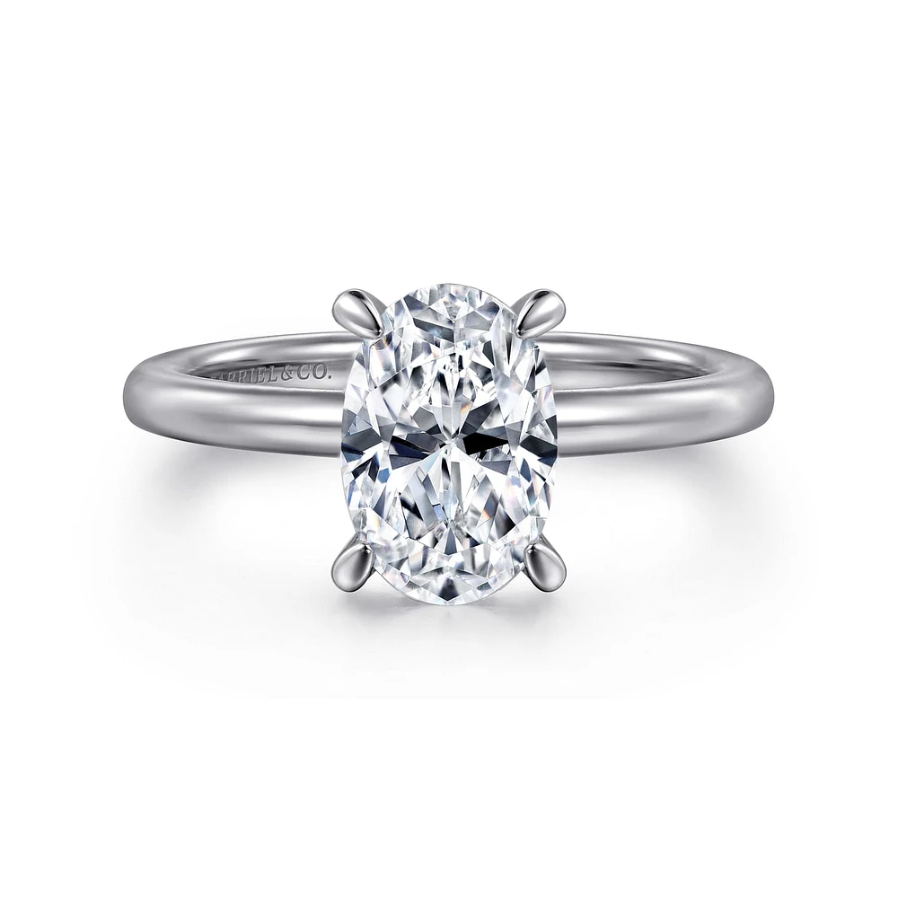 Gabriel & Co 9x6 Engagement Ring 14K White Gold Classic ER15972O6W44JJ