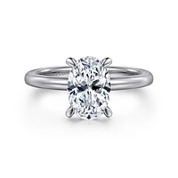 Gabriel & Co 9x6 Engagement Ring 14K White Gold Classic ER15972O6W44JJ