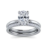 Gabriel & Co 9x6 Engagement Ring 14K White Gold Classic ER15972O6W44JJ