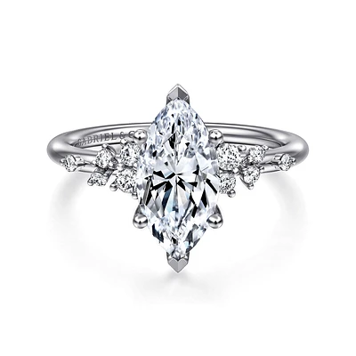Gabriel & Co 12X6 Engagement Ring 14K White Gold Starlight ER15973M6W44JJ