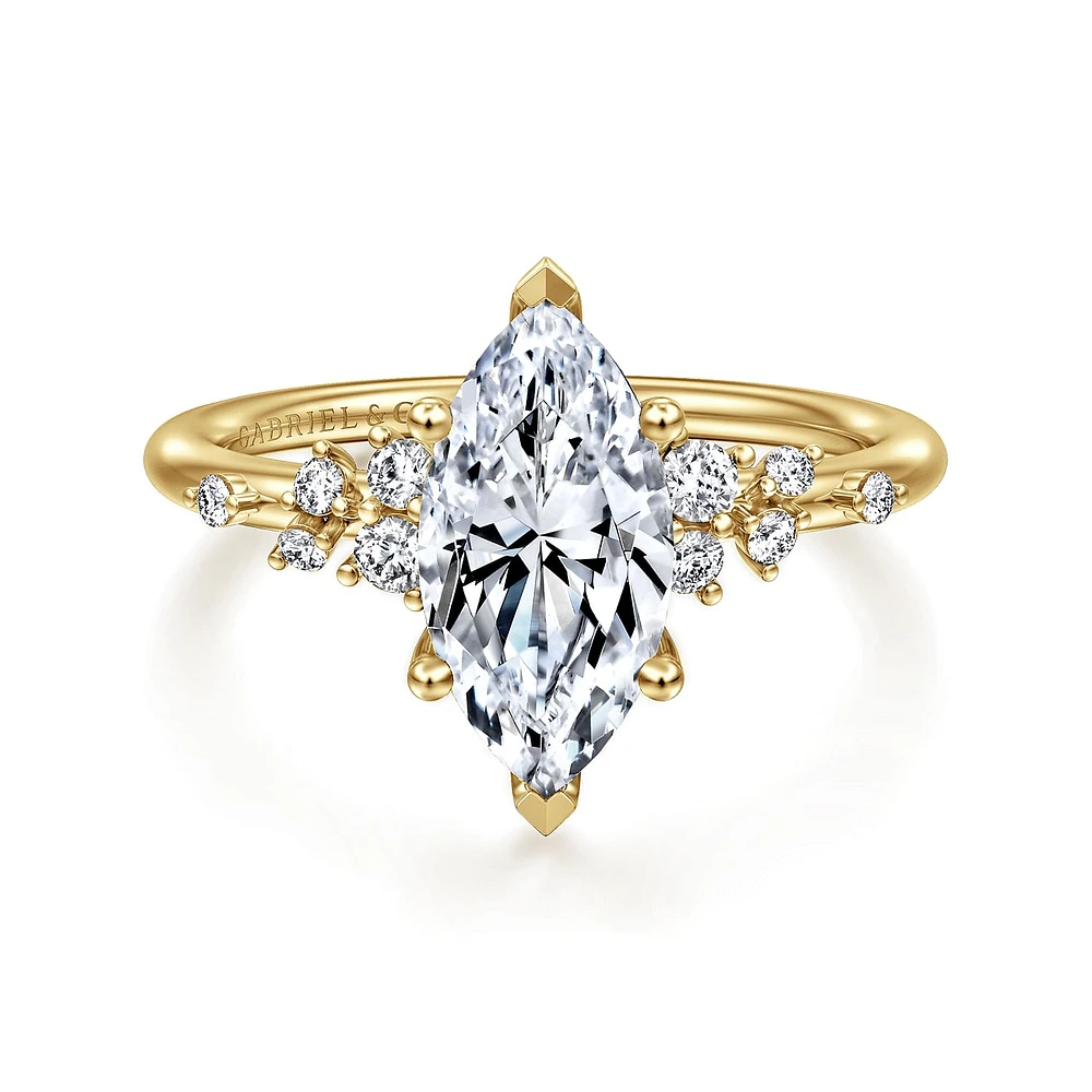 Gabriel & Co 12X6 Engagement Ring 14K Yellow Gold Starlight ER15973M6Y44JJ