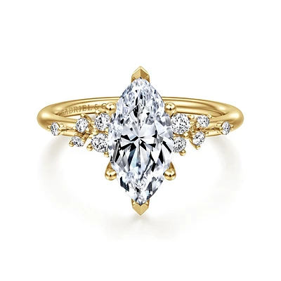 Gabriel & Co 12X6 Engagement Ring 14K Yellow Gold Starlight ER15973M6Y44JJ