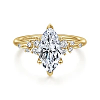 Gabriel & Co 12X6 Engagement Ring 14K Yellow Gold Starlight ER15973M6Y44JJ