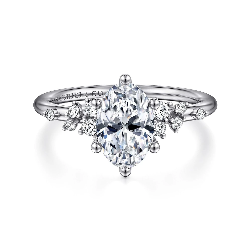 Gabriel & Co 9X6 Engagement Ring 14K White Gold Starlight ER15973O6W44JJ