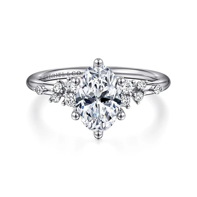 Gabriel & Co 9X6 Engagement Ring 14K White Gold Starlight ER15973O6W44JJ