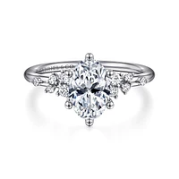 Gabriel & Co 9X6 Engagement Ring 14K White Gold Starlight ER15973O6W44JJ