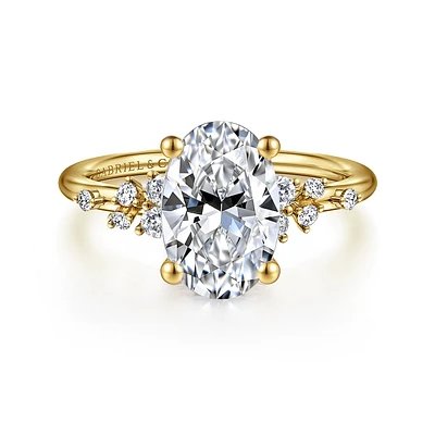 Gabriel & Co 10.5X7 Engagement Ring 14K Yellow Gold Starlight ER15973O8Y44JJ