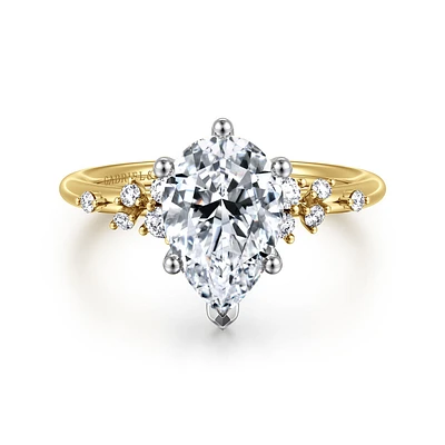 Gabriel & Co 10.5X7 Engagement Ring 14K Gold Starlight ER15973P8M44JJ