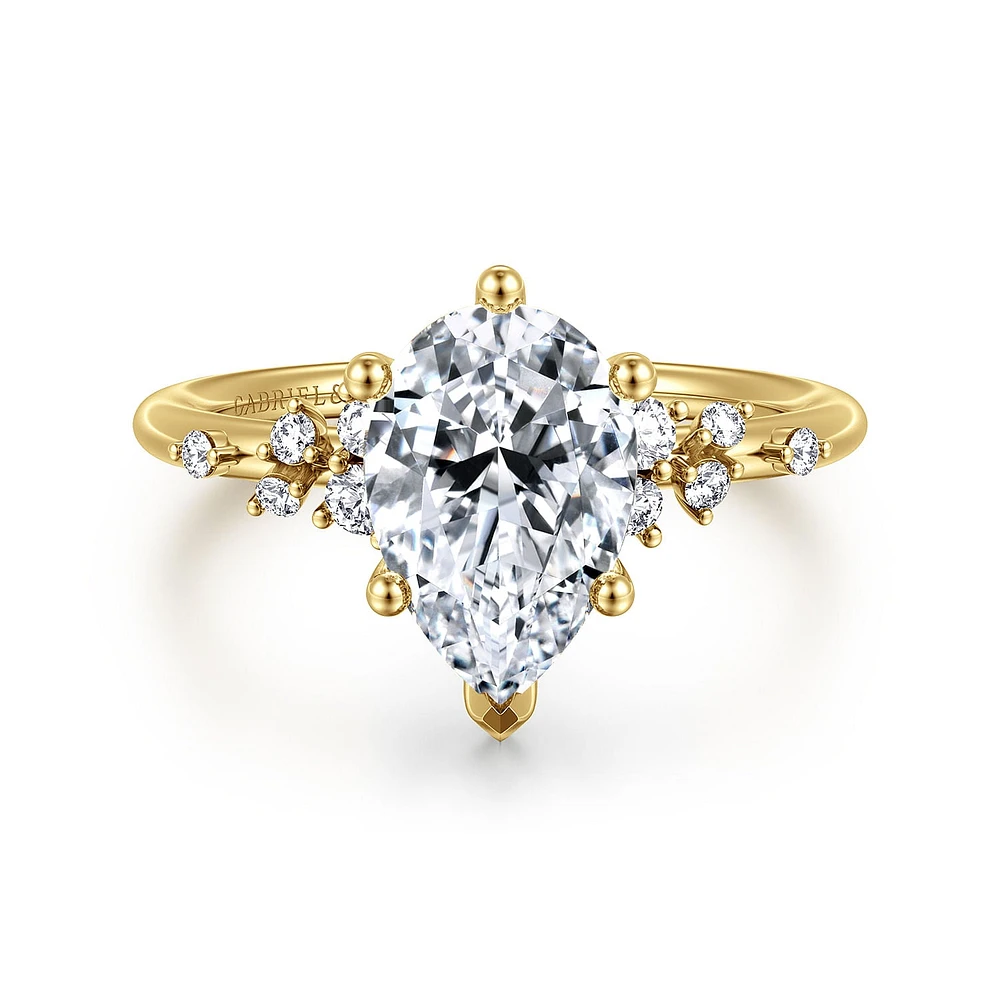 Gabriel & Co 10.5X7 Engagement Ring 14K Yellow Gold Starlight ER15973P8Y44JJ