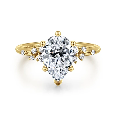 Gabriel & Co 10.5X7 Engagement Ring 14K Yellow Gold Starlight ER15973P8Y44JJ