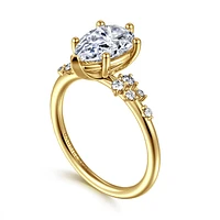 Gabriel & Co 10.5X7 Engagement Ring 14K Yellow Gold Starlight ER15973P8Y44JJ
