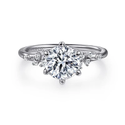 Gabriel & Co 7.4 Engagement Ring 14K White Gold Starlight ER15973R6W44JJ