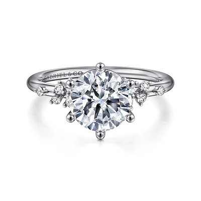 Gabriel & Co 8 Engagement Ring 14K White Gold Starlight ER15973R8W44JJ