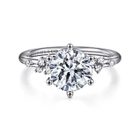 Gabriel & Co 8 Engagement Ring 14K White Gold Starlight ER15973R8W44JJ