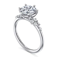 Gabriel & Co 8 Engagement Ring 14K White Gold Starlight ER15973R8W44JJ