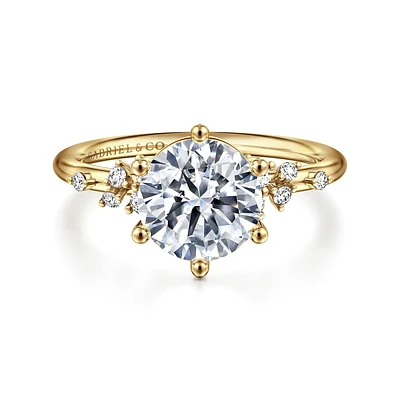 Gabriel & Co 8 Engagement Ring 14K Yellow Gold Starlight ER15973R8Y44JJ
