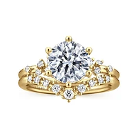 Gabriel & Co 8 Engagement Ring 14K Yellow Gold Starlight ER15973R8Y44JJ