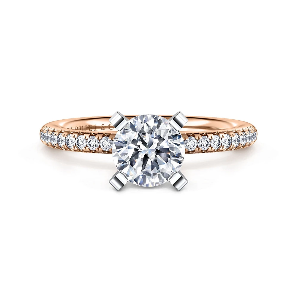 Gabriel & Co 6.5 Engagement Ring 14K Two-Tone Gold Classic ER16055R4T44JJ