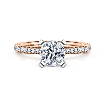 Gabriel & Co 6.5 Engagement Ring 14K Two-Tone Gold Classic ER16055R4T44JJ
