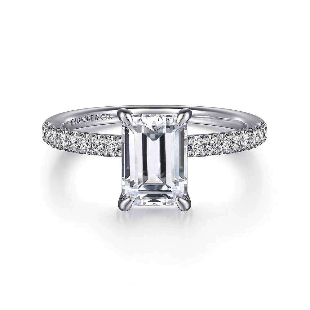 Gabriel & Co 8.5X6.0 Engagement Ring 14K White Gold Classic ER16058E8W44JJ