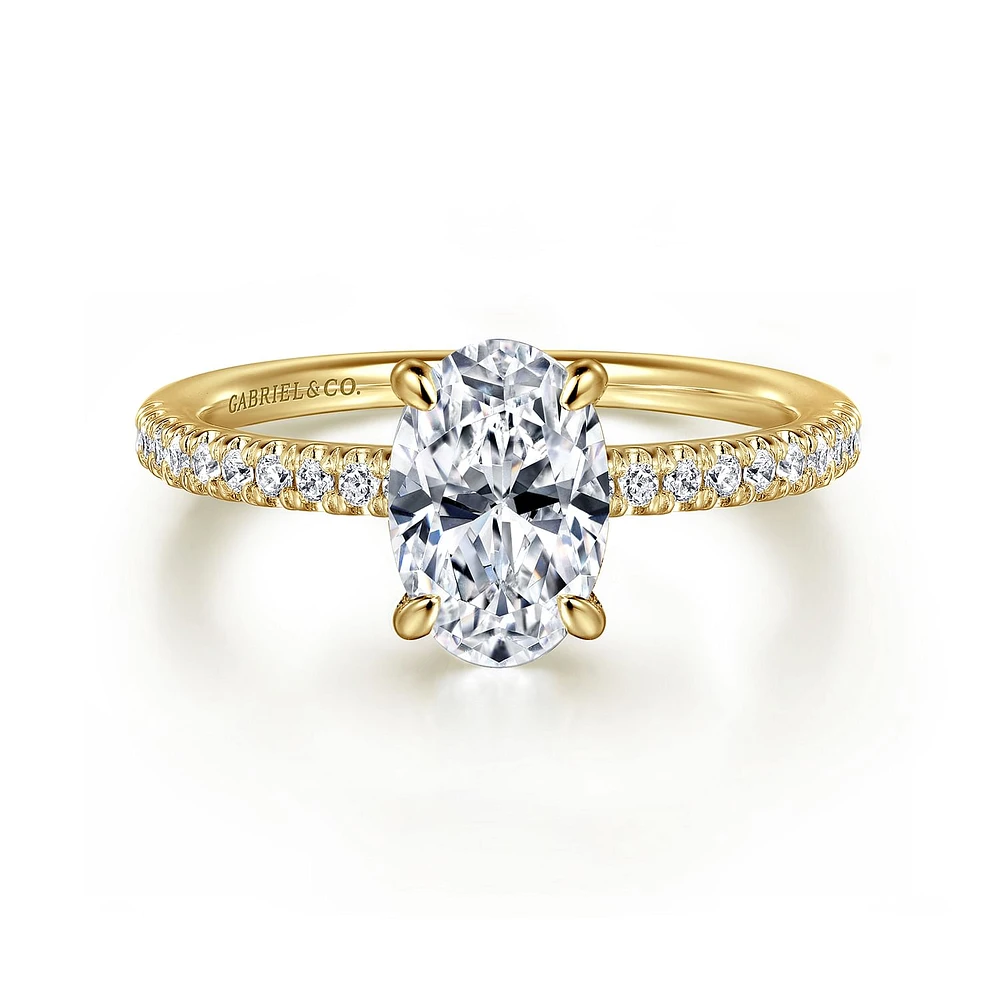 Gabriel & Co 9.0X6.0 Engagement Ring 14K Yellow Gold Classic ER16058O6Y44JJ