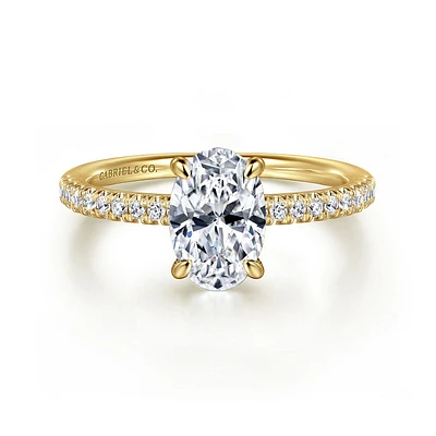 Gabriel & Co 9.0X6.0 Engagement Ring 14K Yellow Gold Classic ER16058O6Y44JJ