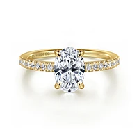 Gabriel & Co 9.0X6.0 Engagement Ring 14K Yellow Gold Classic ER16058O6Y44JJ