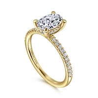 Gabriel & Co 9.0X6.0 Engagement Ring 14K Yellow Gold Classic ER16058O6Y44JJ