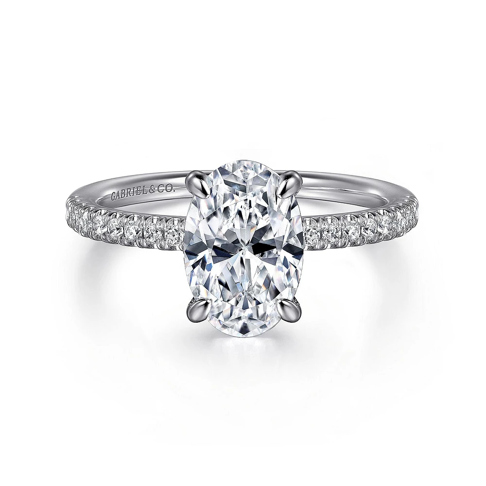 Gabriel & Co 10.5X7.0 Engagement Ring 14K White Gold Classic ER16058O8W44JJ