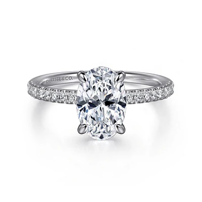 Gabriel & Co 10.5X7.0 Engagement Ring 14K White Gold Classic ER16058O8W44JJ