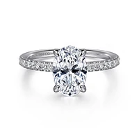 Gabriel & Co 10.5X7.0 Engagement Ring 14K White Gold Classic ER16058O8W44JJ