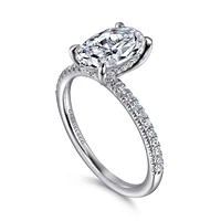Gabriel & Co 10.5X7.0 Engagement Ring 14K White Gold Classic ER16058O8W44JJ