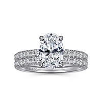 Gabriel & Co 10.5X7.0 Engagement Ring 14K White Gold Classic ER16058O8W44JJ