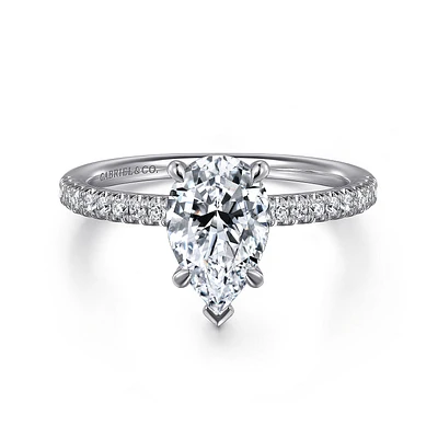 Gabriel & Co 10.0X6.0 Engagement Ring 14K White Gold Classic ER16058P6W44JJ