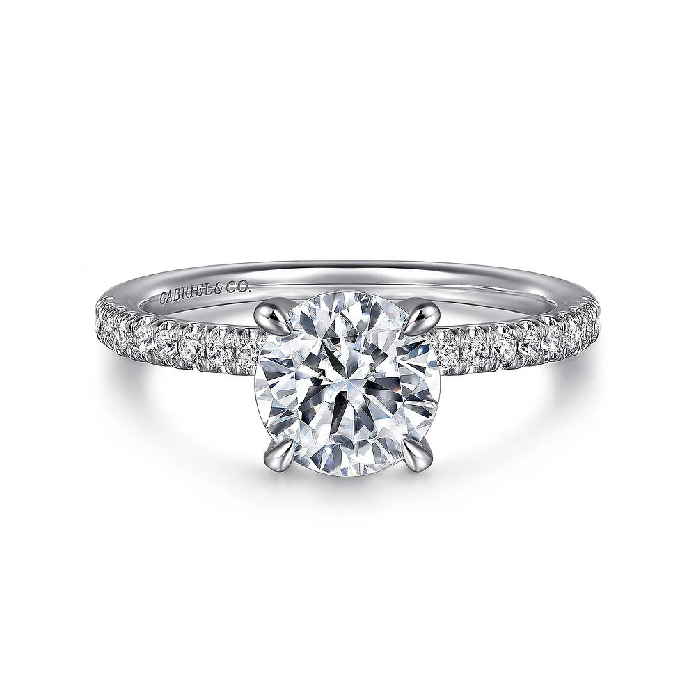 Gabriel & Co 7.4 Engagement Ring 14K White Gold Classic ER16058R6W44JJ