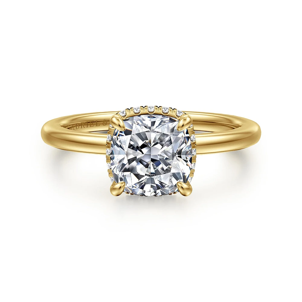 Gabriel & Co 7X7 Engagement Ring 14K Yellow Gold Classic ER16061C8Y44JJ