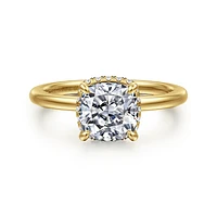 Gabriel & Co 7X7 Engagement Ring 14K Yellow Gold Classic ER16061C8Y44JJ