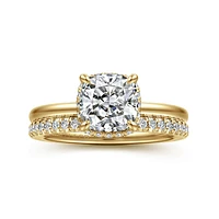 Gabriel & Co 7X7 Engagement Ring 14K Yellow Gold Classic ER16061C8Y44JJ