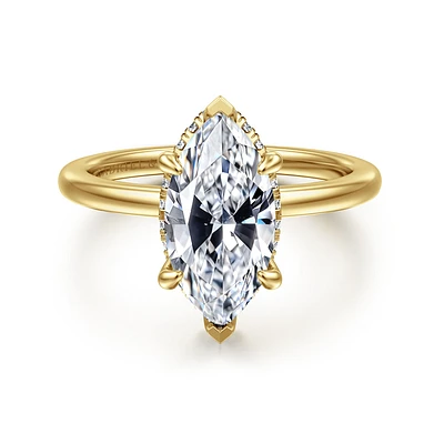 Gabriel & Co 13X6.5 Engagement Ring 14K Yellow Gold Classic ER16061M8Y44JJ