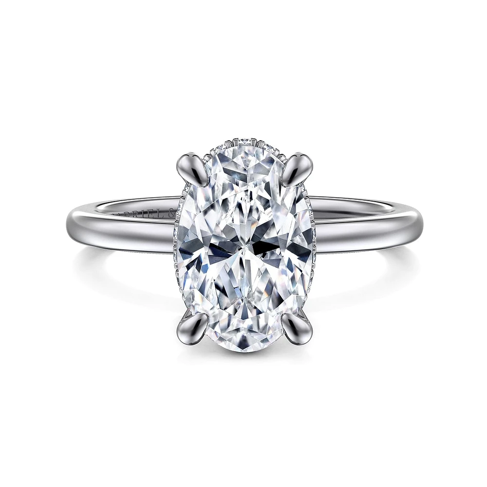 Gabriel & Co 11X7.2 Engagement Ring 14K White Gold Classic ER16061O10W44JJ